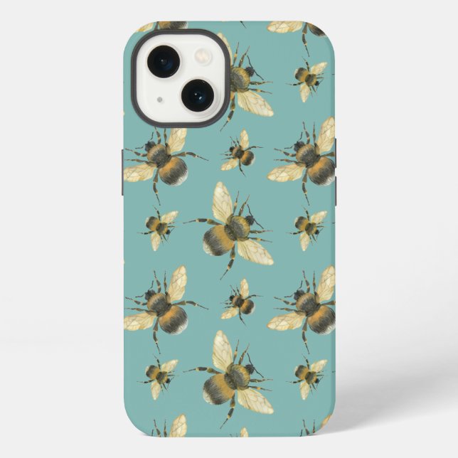 Funda Para iPhone Estuche Watercolor Bee Pattern iPhone / iPad (Reverso )