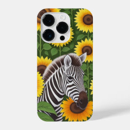 Funda Para iPhone 14 Pro Estuche Zebra Y Sunflower Phone