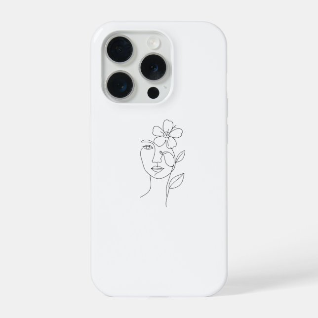 Funda Para iPhone : Ethereal Beauty: One Line Female Portrait  (Reverso )