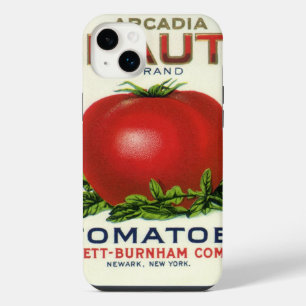 Funda Para iPhone 14 Plus Etiqueta de la tasa de fruta de la cosecha, tomate