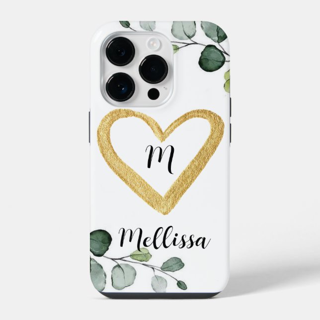 Funda Para iPhone Eucalyptus Monogramed iPhone 14 Pro Funda (Reverso )