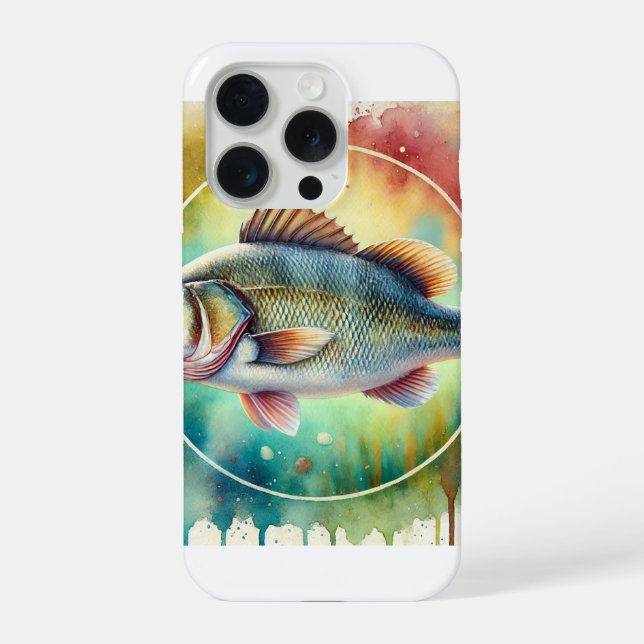 Funda Para iPhone European sea bass 010824AREF109 - Watercolor (Reverso )