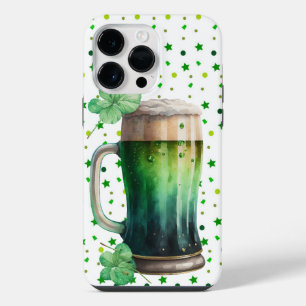 FUNDA PARA iPhone 14 PRO MAX EXCELENTE CERVEZA IRLANDESA VERDE AL ACUARELA