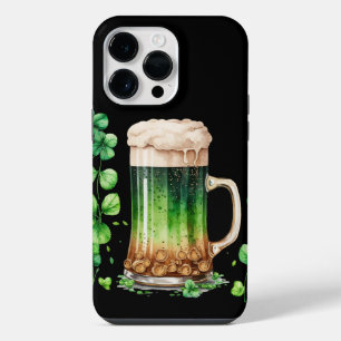 FUNDA PARA  iPhone 14 PRO MAX EXCELENTE CERVEZA IRLANDESA VERDE AL ACUARELA