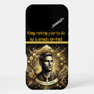 Funda Para iPhone 16 Pro Max Exploración creativa de datos en un reino dorado