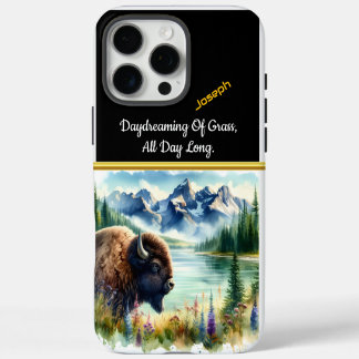 Funda Para iPhone 16 Pro Max Explorando el paisaje sereno con bizcochos de búfa