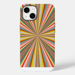 Funda Para iPhone 14 Explosión Colorida De Rayas Retro