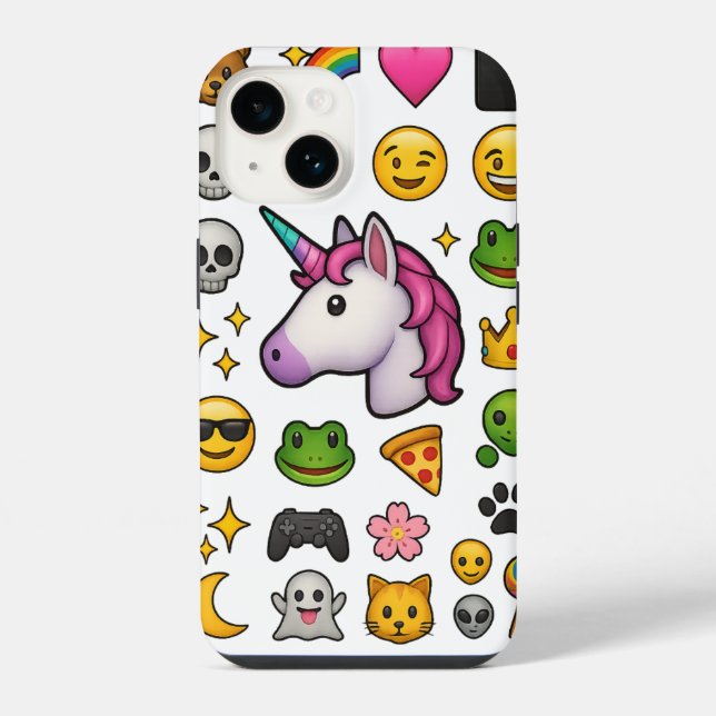 Funda Para iPhone Explosión de Emojis con Vibra de Unicornio (Reverso )