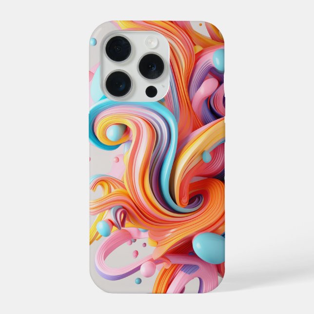 Funda Para iPhone Explosión de formas en tonos pastel (Reverso )