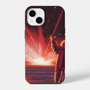 Funda Para iPhone 14 Explosión del planeta rojo de ciencia ficción vint
