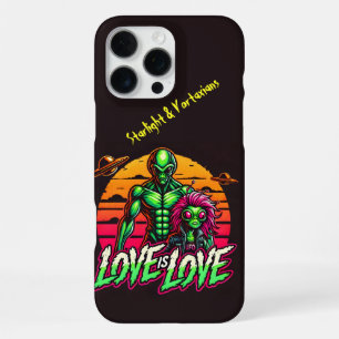 Funda Para iPhone 16 Pro Max Extranjeros románticos bajo atardecer cósmico