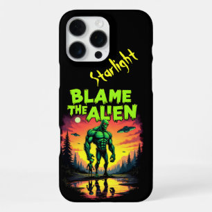 Funda Para iPhone 16 Pro Max Extraterrestre culpado bajo puesta de sol mística