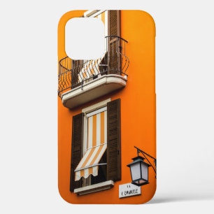 FUNDA PARA iPhone 12 FACHADA Y VENTANAS ITALIANAS COLORIDAS