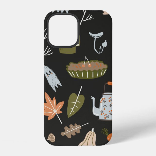 Funda Para iPhone Fall seamless pattern with cozy nature elements. C (Reverso )