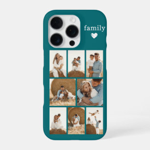 Funda Para iPhone 16 Pro Familia Moderna 8 Foto Verde Aguamarina