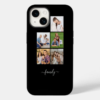Funda Para iPhone 14 Familia personalizada de 5 Collages de fotos, text