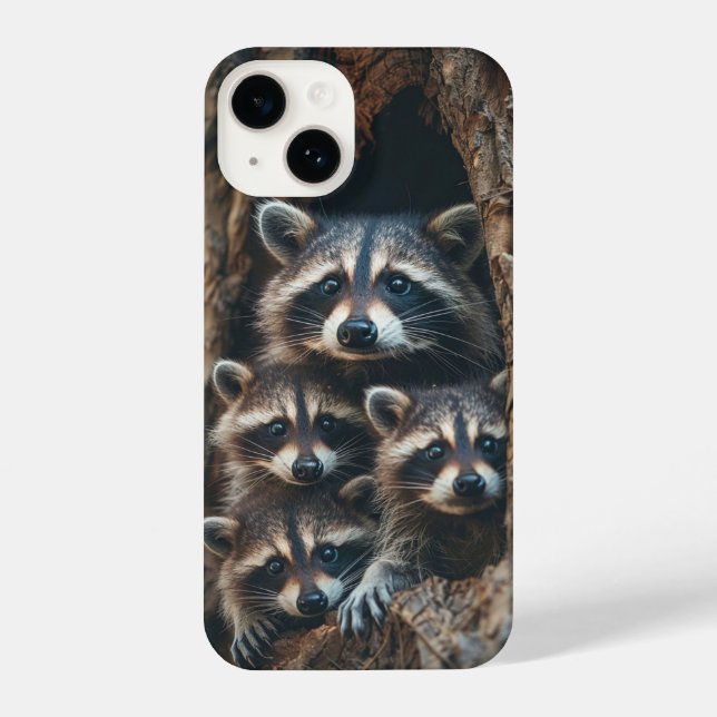 Funda Para iPhone Familia Racoon (Reverso )