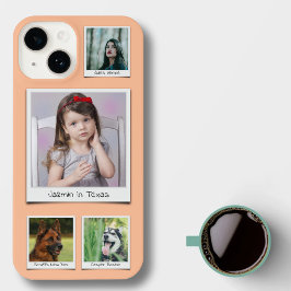 Funda Para iPhone 14 Familia Recuerdos 4 foto Collage Peach Fuzz