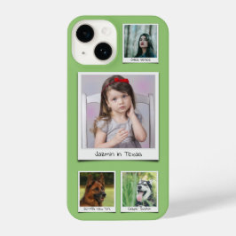 Funda Para iPhone 14 Familia Recuerdos 4 foto Collage Pistachio Green