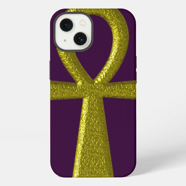 Funda Para iPhone Fancy Gold Ankh (Reverso )