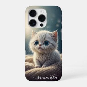 Funda Para iPhone 16 Pro Fantasía aburre a un bebé gato gatito personalizad