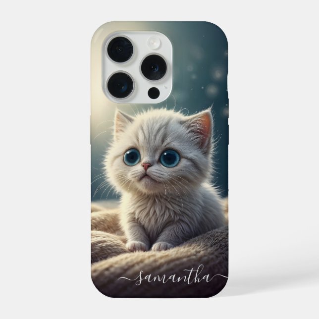 Funda Para iPhone Fantasía aburre a un bebé gato gatito personalizad (Reverso )
