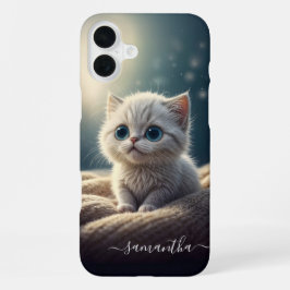 Funda Para iPhone 16 Plus Fantasía aburre a un bebé gato gatito personalizad