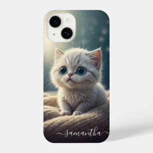 Funda Para iPhone 14 Fantasía aburre a un bebé gato gatito personalizad