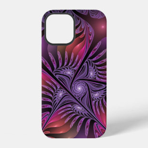 Funda Para iPhone 12 Fantasía colorida Resumen Trippy Purple Fractal