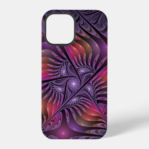 Funda Para iPhone 12 Pro Fantasía colorida Resumen Trippy Purple Fractal