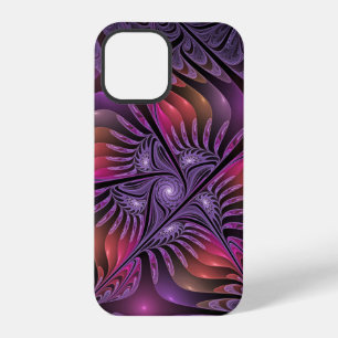 Funda Para iPhone 12 Pro Fantasía colorida Resumen Trippy Purple Fractal