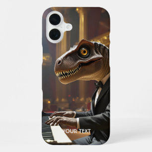 Funda Para iPhone 16 Plus Fantasía Cute T-rex Jugando Piano