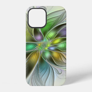 Funda Para iPhone 12 Fantasia de Flor Colorida Moderna Abstracta Fracta