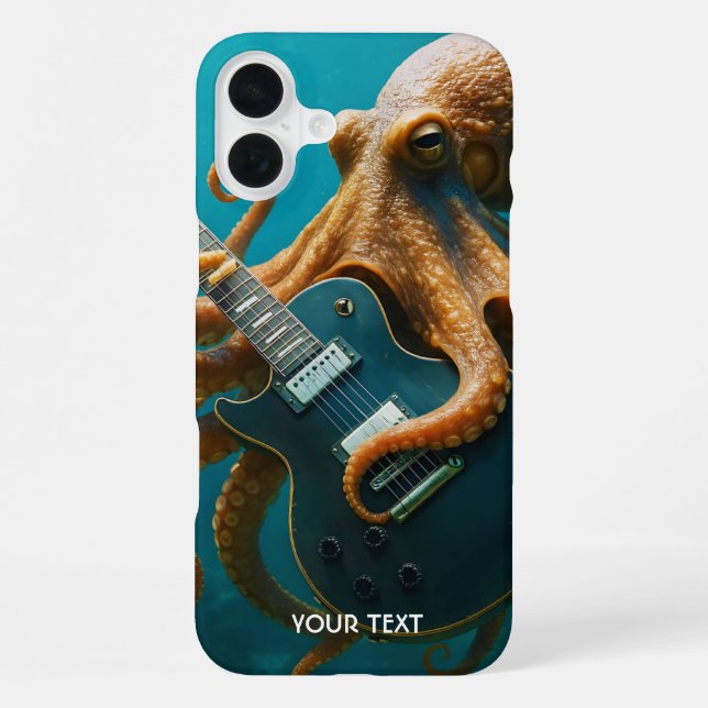Funda Para iPhone Fantasía De Opulpo Cuto Tocando Guitarra (Reverso )