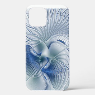 Funda Para iPhone 12 Fantasía dinámica abstracta tonos azules arte frac