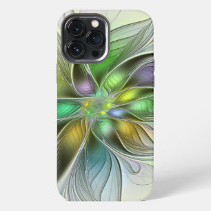Funda Para iPhone 13 Pro Max Fantasia Floral Colorida Moderna Abstracta Fractal