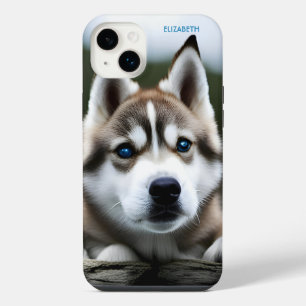 Funda Para iPhone 14 Plus Fantasía lindo husky siberiano, fantasía vintage