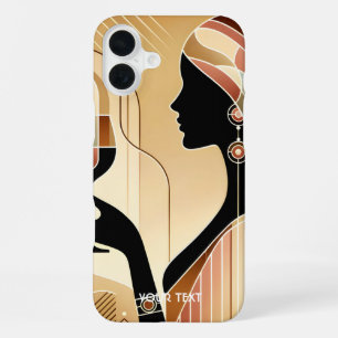 Funda Para iPhone 16 Plus Fantasía, perfil de mujer huelguista