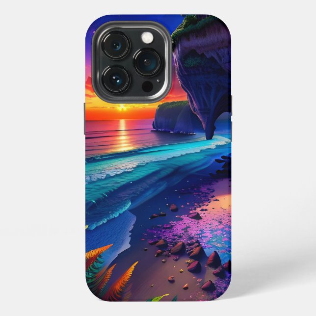 Funda Para iPhone Fantasía Playa Tropical Cuatro (Reverso )