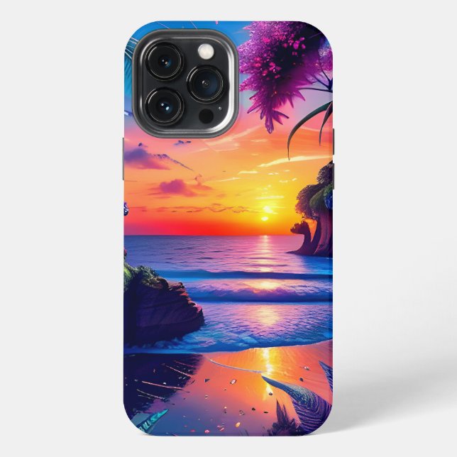 Funda Para iPhone Fantasía Playa Tropical Dos (Reverso )