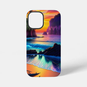 Funda Para iPhone 12 Mini Fantasía Playa Tropical Tres