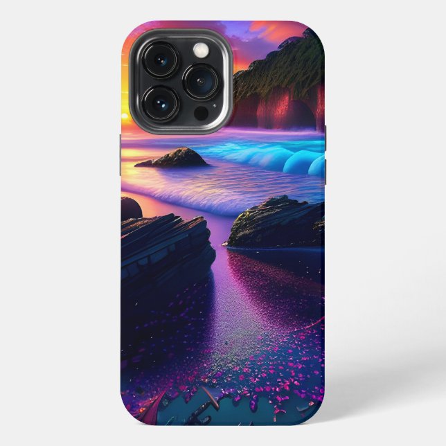 Funda Para iPhone Fantasía Playa Tropical Uno (Reverso )