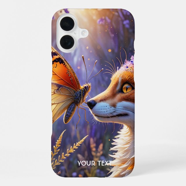 Funda Para iPhone Fantasia Zorro Mariposa Flores Lindas (Reverso )