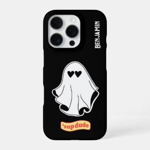 Funda Para iPhone 16 Pro Fantasma con ojos de amor '¿qué onda, tío?