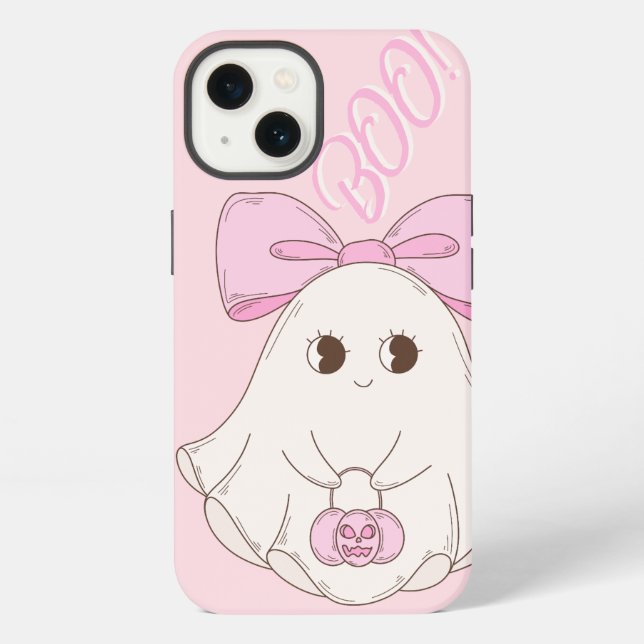 Funda Para iPhone Fantasma de Coquette Rosa (Reverso )