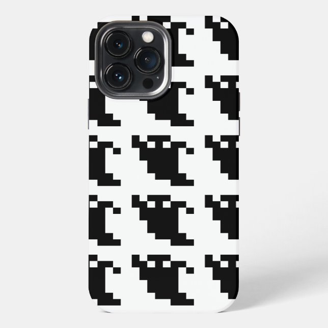 Funda Para iPhone Fantasma de Sombra de Pixel de 8 Bits (Reverso )
