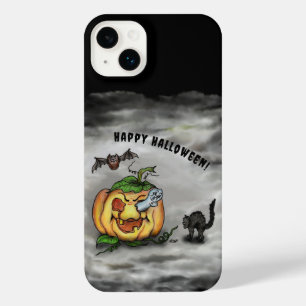 Funda Para iPhone 14 Plus Fantasma, Gato, Bat y Calabaza, ¡Feliz Halloween!