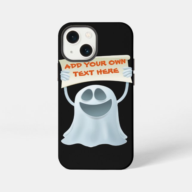 Funda Para iPhone Fantasma sosteniendo texto   (Reverso )