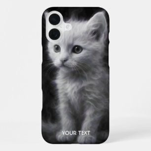 Funda Para iPhone 16 Plus Fantástico Gatito Blanco Humeante Lindo
