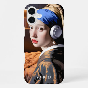 Funda Para iPhone 16 Plus Fantasy Cute Chica Auriculares Pearl